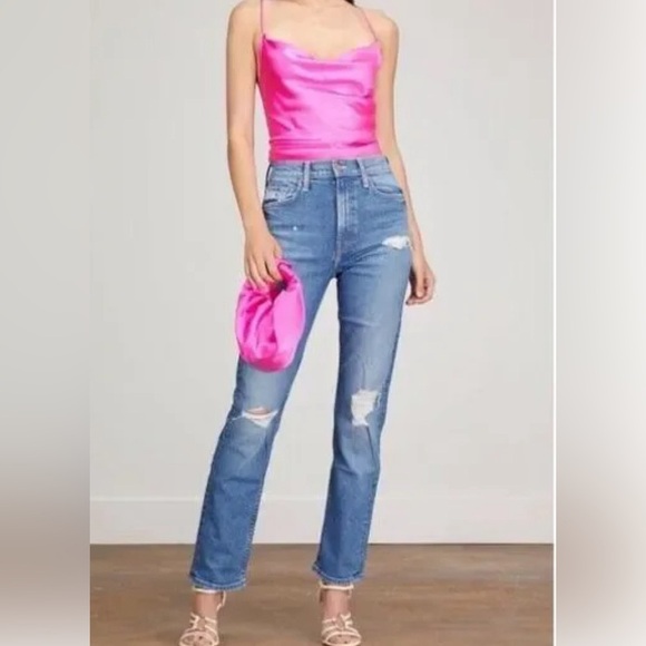 Luxury MOTHER  jeans size 25 blue grunge fringe preppy indie core boho - Picture 1 of 5